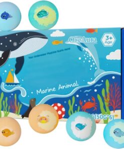 Badebälle 6 Stücke mit Spielzeug im Inneren, Reiniger | Meeresthema-Design Bade-Ball Für Kinder, Entspannung, Selbstpflege, SPA, Zuhause, Reisen, Badezimmer