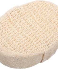 VALICLUD Badeschwammbürste Körperpeelingbürste Mittelgroß Baumwolle Leinen Beige mit Starker Reinigung für Massage und Hautpflege Badewannenbürste Dusche Peeling