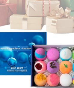 Dried Flower Soap, Handmade Bath Fizzer Set with Real Petals, Oil Material Details with Aromatherapy Function, Blue Gift Box Unique Selling Points, Summer Self-Care Holiday Women