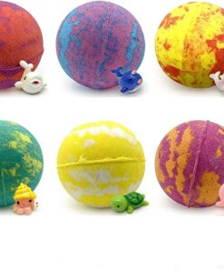 Badebomben für Kinder mit Überraschungspuppe, Explosion Oceans Badeball, Meerestier-Spielzeug Versteckt, Angenehme Duftnoten, Haut mit Feuchtigkeit versorgen (6Stück)