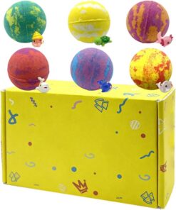 Badebälle für kleine Kinder 6-teilige bunte Blasen mit Spielzeug im Inneren | Kinder Tier Badebomben Set mit nachleuchtenden Spielzeugen Für Badewanne, Badezimmer, Spa sowie Kindertagesstätte