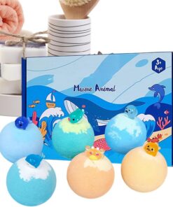 Badekugeln 6 Stück Lustige Badebomben mit Spielzeug innen | Kinder Sprudelnde Badekugeln Badespielzeug Set für zu Hause Badewanne Baden Entspannung Geburtstag Feiertage sowie