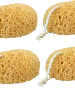 Abaodam 4 Stück Duschschwamm Duschpeelenteil Badschwamm Schrubbenschwamm Dusche Yellow