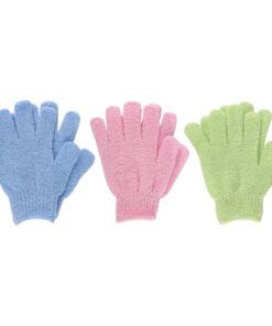 6 Stück Peelinghandschuh Peeling Handschuhe, Peeling Körper Duschschwamm, Waschhandschuh Körper Sauna Zubehör, abgestorbene Haut Entferner für Damen und Herren, Blau + Grün + Rot