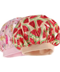 Kinder Schlafmütze aus Satin, Pack, Rosa, Bedruckt