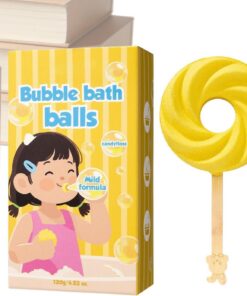 Adult Bubble Bath – Cute Lollipop Shape Fragrance Salt Ball for Women Wife Men Grandma Girls Youth Family Home Travel | 6 Stück Foam Baths Balls, Scented Relaxing Soak, Colorful Fizzy Bath Experience