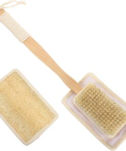 VALICLUD Loofah Körperbürste mit Langem Griff Badebürste aus Natürlichem Schwamm für Gründliche Hautreinigung und Einfaches Greifen unter Dusche
