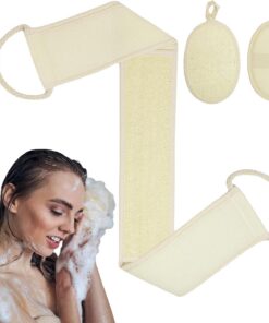 Natürlicher Luffa Organisch Extra Sanft Waschbar Wiederverwendbar | Natürlicher Duschschwamm für Bad, Gesichtspflege, Rückenpeeling, Spa, Reisen, Küchenreinigung sowie Geschirrspülen