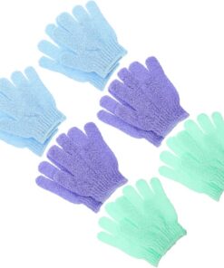OUNONA 12 Stück Peelinghandschuhe für Körper und Bad Ergonomische Nylon Handschuhe zur Hautreinigung Sanftes Spa Peeling für Hauttypen mit Fester Naht Bunt