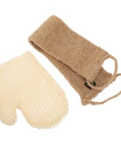 VALICLUD Doppelseitiger Peeling badewaschhandschuh aus Natürlichem Jutefaser Rückenpeeling handtuch für Damen Reich Schäumend Hautfreundlich Komfortabler Griff Tiefenreinigend