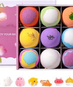 Badebälle 12er Set Körperseife | 12 Badebonbons mit Überraschungsspielzeug für Spa, Reisen, Badezimmer, Hotel, Entspannung, Spielzeug für Kinder