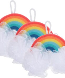 STOBAZA 3 Stück Duschschwämme mit Regenbogenform für Kinder aus Pu Schwamm zur Sanften Hautmassage und Körperpeeling Badezubehör für Empfindliche Haut
