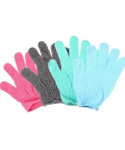 Nylon Peelinghandschuhe für Körper und Dusche, 4 Paar | Tiefenreinigung, Abgestorbene Hautschüppchen Entfernen, für Damen und Herren