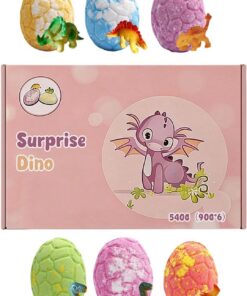 Badebäder für Erwachsene Dinosaurier-Ei Reinigungssalzkugel | 6 Stück duftende Badebomben mit Spielzeug für Frauen, Oma, Mädchen, zu Hause, auf Reisen