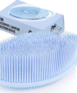 Avilana Silikon-Körperschrubber – Sanfte Duschbürste & Luffa-Alternative – Lebensmittelecht, BPA-frei, sanftes Peeling (Blau, Peeling)