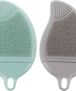 STOBAZA 2 Stück Silikon Gesichtsreinigungs und Kinder Kopfhautmassagebürsten Weiche Badebürste mit Aufhängeöse für Massagen und Reisen