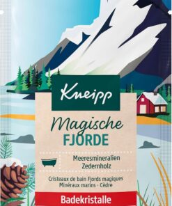 Kneipp Badekristalle Magische Fjorde - Badezusatz mit wertvollen Meeresmineralien und ätherischem Zedernholzöl - vegan - 60g (Packung mit 5)