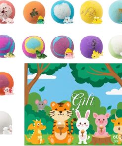 Badebälle für Kids 12 Stück in bunten Regenbogenfarben mit einem | Sprudelbadekugeln Mit Spielzeug Für Teenager, , Kinder, , Mädchen, Tochter Und Sohn Und mehr