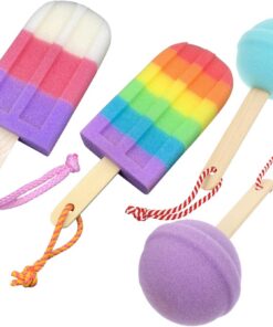 VALICLUD Bunte Geformte Badeschwämme aus Schwammmaterial Zufällige Farbe 4 Stück-pack Leicht und Verschleißfest für Kinder und Senioren im Badgebrauch