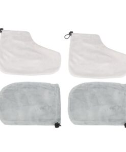 STOBAZA Handschuh und Fußüberzug Satz zur Wärmeisolierung aus Weicher Baumwolle und Plüsch Paraffintherapie 2 Paar Zufällige Farbe für Wachsbad im Beauty Salon und Zuhause