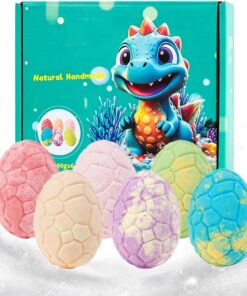 Badebomben mit Spielzeug 6 Stück Dinosaurier-Ei Entspannendes Badeerlebnis | Duschbälle für , Mädchen, Spa, Zuhause, Badewanne, Reise, Hotel