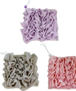 3er Set Sanftes Bad mit integrierter Seifentasche Reichhaltige Blasenproduktion Tägliches Badezimmerzubehör Seifenhalter Badeschwamm