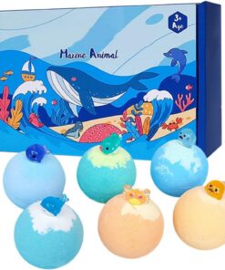 Badebälle für kleine 6 Stück Lustige Badebomben mit Spielzeug innen | Kinder Badekugeln mit leuchtenden Spielzeugen für Baden Entspannung Mädchen Partygeschenke und