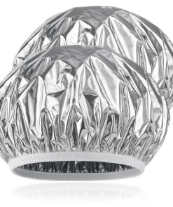 Wiederverwendbare Wärmekappe aus Aluminiumfolie – Tiefenpflege-Verarbeitungskappe mit Gummiband, Haarbehandlung und Färbekappe für Salon, Sauna und Zuhause