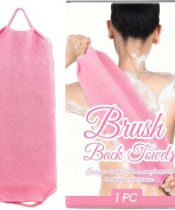 Peeling-Handtuch, Badeschwamm, Rückenschrubber mit Griffen, Körpertuch für Dusche, Bad, für Beine, Arme, Hals, Reinigung, Damen, Herren, Kinder, ältere Menschen, Zuhause, Wohnung, Reisen, Wohnheim