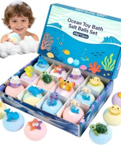 Badebälle mit Spielzeug innen 12 Stück Sanfte Erfrischende Regenbogenfarben | Badebälle Spielzeug Geschenkkorb Füller für Jugendliche und und Kinder und Mädchen Töchter