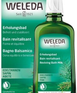 Weleda Edeltannen Erholungsbad 200 ml Bio Bade Essenz ätherische Öle | Edeltannenöl Fichtenöl Bio-Mandelöl, befreit stabilisiert innere Balance, ohne schäumende Tenside, fein-würziger Duft