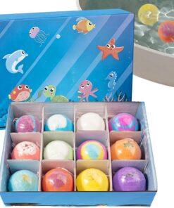 Schaumbad in Kugeln, Meerestiere, pflegende Auflösung | Salzkugeln für Kinder, für Jungen, Mädchen, Kleinkinder, Pool, Strand, Wasserpark, Haus