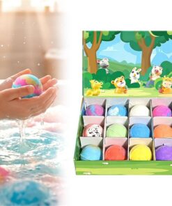Badebomben For Kinder, Natürliches Und Biologisches Badebomben-Geschenkset Mit Überraschung Im Inneren Zur Reinigung, Befeuchtung, Entspannung Und Weichmachung Der Haut(12pcs)
