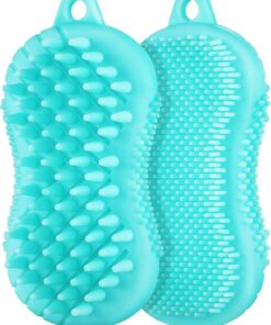 VALICLUD Silikon mit Unterschiedlicher Doppelseitigem und Borstendichte Design Körperbürste 2 Stück Ergonomisch Geformt zur Durchblutung für Dusche und Bad