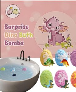Badebomben mit Überraschung | 6-teiliges Dinosaurier-Set fürs Badezimmer | Brausebomben Set - Geschenk für Mädchen, Geburtstag, Zuhause, Reise, Bad, Hotel,