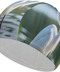 Heron Badekappe, hohe Elastizität, passend für langes Haar, kurzes Haar, bequem, große Duschhaube zur Reduzierung des Widerstands und Haarschutz
