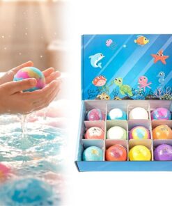 Badebomben For Kinder, 12er-Pack Badebomben Mit Überraschungsfrühling Im Inneren, Natürlichen Ätherischen Bio-Ölen, Entspannen Und Befeuchten Die Haut(12pcs)