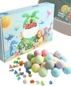 Badeball Sprudeltier im Inneren, Spa-Zubehör für Bad | 24-teilige duftende Salzbadebälle für Kinder für Jugendliche, Mädchen, , Zuhause, Hotel, Badezimmer, Badewanne und