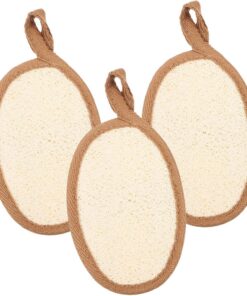 Healvian 3stücke Luffaschwamm-peeling-pad Körperpeeling-luffa Duschschwamm-peelingschwamm Badeschwammpad Für Hautreinigung Und Peeling Make-up-entfernungspad