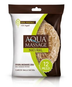 ARIX | 12 Massageschwämme aus Sisal der Linie Aqua Massage Natura, straffender Peelingschwamm für Mischhaut und fettige Haut, Entspannungsschwamm für Dusche und Bad – 12 Stück