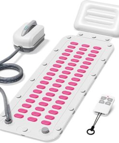 Flgocexs Tragbares Spa-Schaumbad-Massagegerät, Ganzkörper-wasserdichte Spa-Matte für Badewanne, 6-Gang-Blasen, Fernbedienung und rutschfeste Saugnäpfe für Entspannung zu Hause, Rosa
