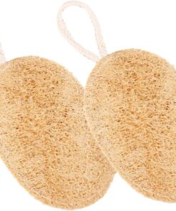 VALICLUD 2 Stück Luffa Spülschwamm mit Aufhängeschlaufe Verdicktes Design aus Natürlichem Loofah Waschbar für Küche und Gastronomie im Restaurant und Hotel