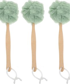 STOBAZA 3 Stück Dusch Rückenreinigungsset Nylon Holz Langstiel Badebürste für Damen und Herren Körperpeeling Bad Haushalt