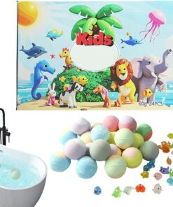 Badeball | Sprudeltier im Inneren, Spa-Zubehör für Bad,24-teilige Kinder-Duschbälle mit Spielzeug - für Jugendliche, Mädchen, , Zuhause, Hotel, Badezimmer, Badewanne und Geburtstag