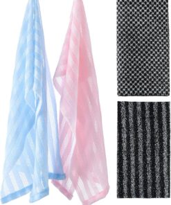 Körper-Peeling-Handtuch, 4 Stück, langes doppelseitiges Badetuch, Rückenreiniger für Dusche mit weicher Textur, Körperpflegewerkzeug für die Hautreinigung für Männer und F