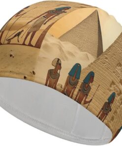 Badekappe aus dem alten Ägypter, hohe Elastizität, passend für langes Haar, kurzes Haar, bequeme, große Duschhaube für Zugreduzierung und Haarschutz
