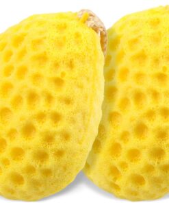 Tiefenreinigende Badeschwämme – weicher PU-Schaum-Luffa für die Dusche, reichhaltiger Schaum und sanftes Peeling, langlebiges gelbes Farbdesign, 2 Stück