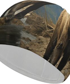 Brown Bear Badekappe, hohe Elastizität, passend für langes Haar, kurzes Haar, bequem, große Duschhaube zur Reduzierung des Widerstands und Haarschutz