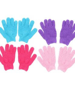 VALICLUD 8 Stück Peeling Badehandschuhe aus Polyester für Körperpeeling und Hautreinigung unter Dusche Geeignet für Damen und Herren Einfache Reinigung Zufällige Farbe