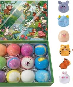 Schaumbad 12 Stück Duftkugeln | Badeball mit Tierfiguren für Damen, Mütter, Großmütter, Mädchen, Jugendliche, Zuhause und Reisen